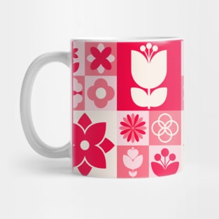 Modern flower pattern Pink Mug